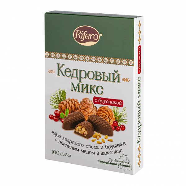 №1 Риф и ко Конфеты "Кедровый микс БРУСНИКА" 100г    в Тутаеве