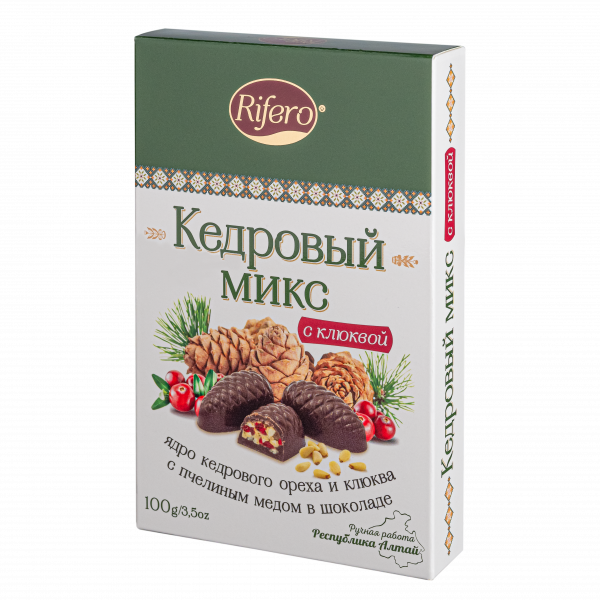 №1 Риф и ко Конфеты "Кедровый микс КЛЮКВА" 100г     в Тутаеве