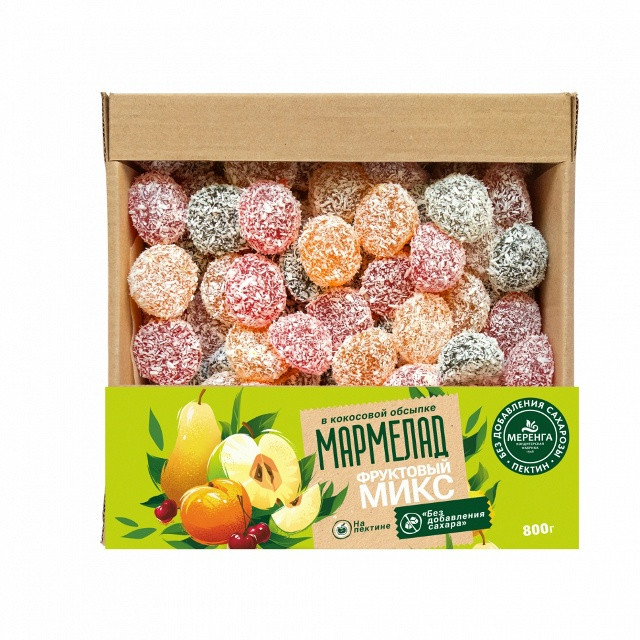  Меренга Мармелад в кокосовой обсыпке Фруктовый микс , 800г     в Тутаеве